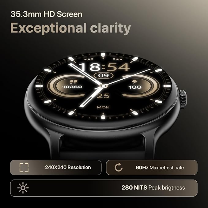 Fire-Boltt Phoenix Pro 35.3mm (1.39 inch) Bluetooth Calling Smart Watch, AI Voice Assistant, Metal Body with 120+ Sports Modes, SpO2, Heart Rate Monitoring (Black).