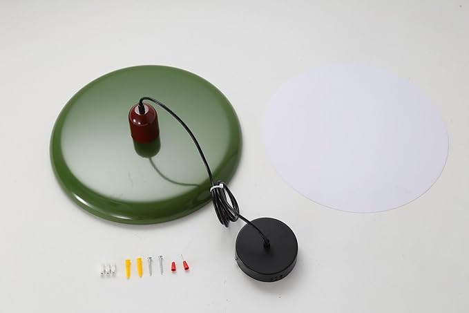LED Pendant Light 40 cm Modern 36 W with Colour Temperature Dimmable Ceiling Lamp 3000K/4500K/6000K Metal and Acrylic for Dining Room Kitchen Living Room (Red + Green)