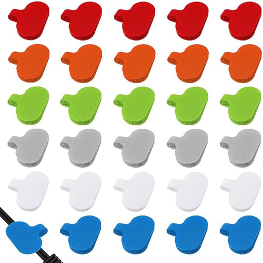 30 PCS Cable Labels Cord Labels for Electronic Multi-Color Write On Wire Tags, Computers Cable Management and Identification Xmas Decoration