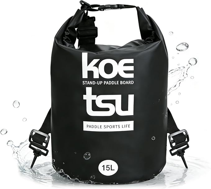 KOETSU 15L Stand-Up Paddle Board Dry Bag, Waterproof Roll-Top Deck Bag for Kayaking, Boating, Fishing, Snorkeling – Lightweight Portable Pouch for Gear, Phone, Keys, and Accessories