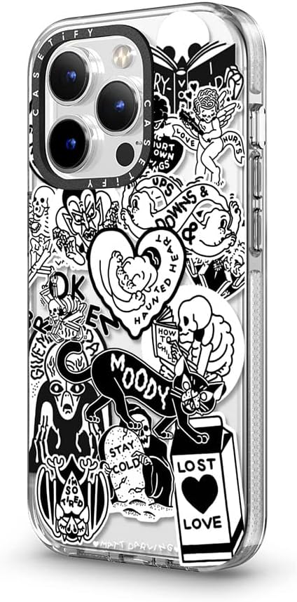 CASETiFY Clear iPhone 13 Pro Case [Not Yellowing / 6.6 ft. 3X Military Grade Drop Protection/Magsafe] - matt Darling Sticker Collage - Clear