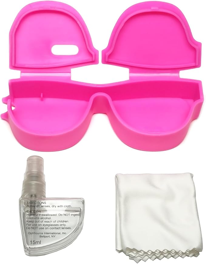 Calabria Kool Klean 4 Pack Eyeglass Lens Cleaner Kit Pink 15 ml Cleaning Spray, White Microfiber Cleaning Cloth Cleaning Kit