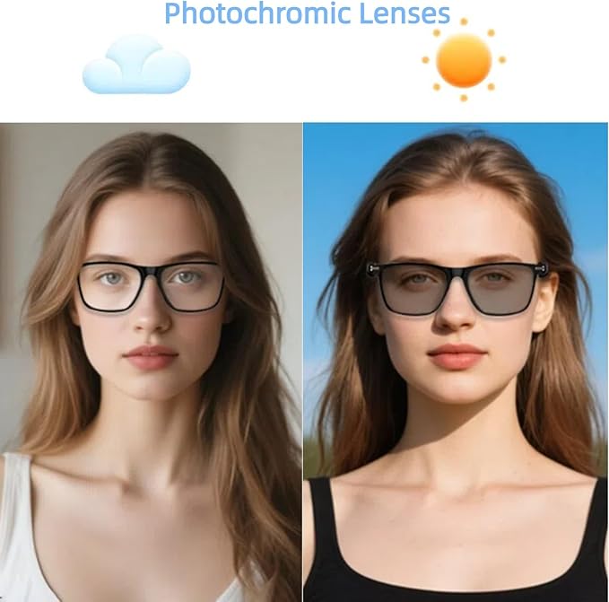AI Smart Glasses, Support 160+ Languages, Real-Time Translation via APP, Wearable Tech Bluetooth Glasses with Speakers, Color-Change Lenses, AI Translation Glasses for Travel Meeting Trade