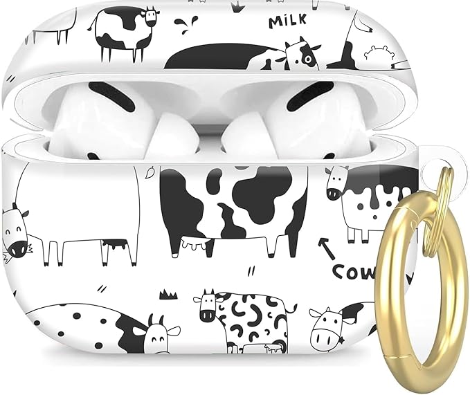 Compatible with Airpod Pro 2nd/1st Generation,Full Protection Cover for Women,Accessories Hard Case Portable & Shockproof for Airpod Pro 2nd Charging Case 2023/2022/2019(Cows)
