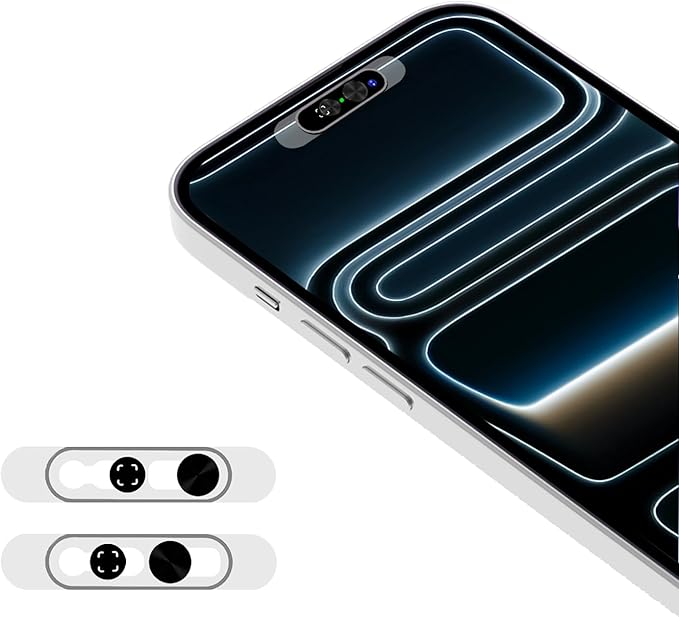 Front Camera Cover Compatible for iPhone 17/17 Air/17Pro/17Pro Max/16/16Plus/16Pro/16Pro Max/15/15Plus/15Pro/15Pro Max/14Pro/14 Pro Max,On/Off Face Recogition,Protect Privacy and Security-Black&Black