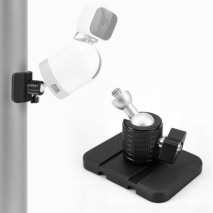 Magnetic Camera Mount with 1/4" Thread for Flat or Curved Steel Surfaces, Flexible Strong Magnet Indoor Outdoor Security Cam Bracket fits for Arlo, Ring, Wyze, Google Nest, Mevo Start