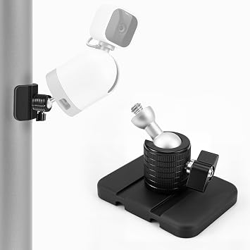 Magnetic Camera Mount with 1/4" Thread for Flat or Curved Steel Surfaces, Flexible Strong Magnet Indoor Outdoor Security Cam Bracket fits for Arlo, Ring, Wyze, Google Nest, Mevo Start