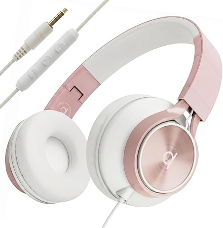 ARTIX Wired Headphones for Kids & Adults - Built-in Mic & Volume Control, Kids Headphones for School & Travel, Girls Head Phones for Computer, iPad, Chromebook, Tablet, Smartphone with 3.5mm Aux Cord