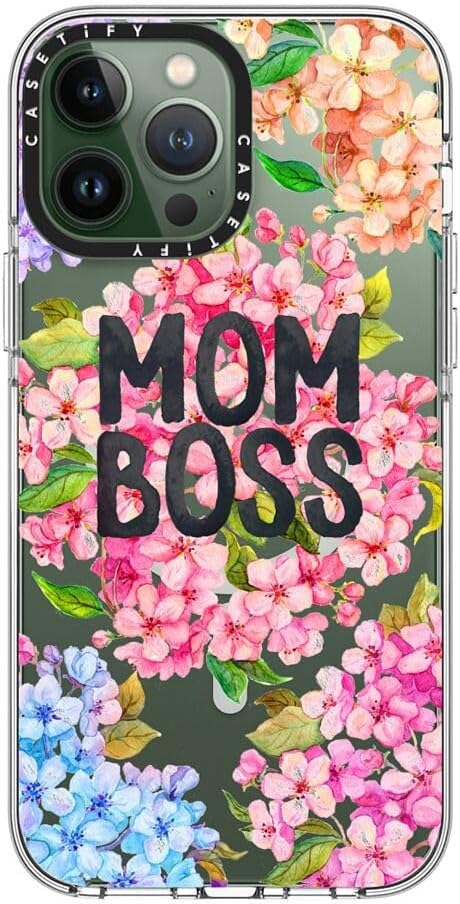 CASETiFY Clear iPhone 13 Pro Max Case [Not Yellowing / 6.6 ft. 3X Military Grade Drop Protection/Compatible with Magsafe] - MOM BOSS - Clear