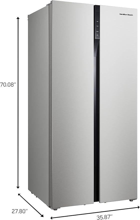 Hamilton Beach HBF2064 20.6 cu ft Counter Depth Full Size Refrigerator, Side Doors, Stainless