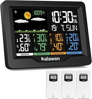 Weather Station Wireless Indoor Outdoor Thermometer Digital with Atomic Clock, Barometric Pressure, Forecast Station with USB Port Thermometer Wireless Humidity Barometer Monitor - Image 1