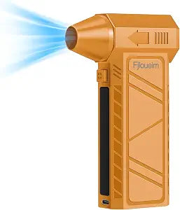 Electric Air Duster, 130,000RPM Compressed Air Duster Rechargeable with 4-Speed Settings, Mini Turbo Jet Fan Blower Portable USB-C for Keyboards PC Electronics Cars（Orange）