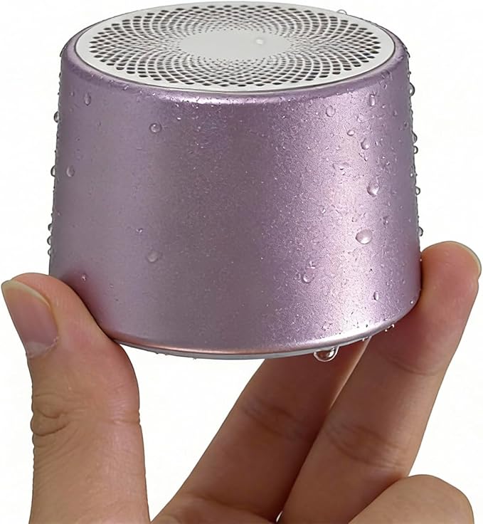 Mini Magnetic Bluetooth Speaker, 5W Internal-Magnet Speaker, Speakers with Hands-Free Call, IPX6 Waterproof, Portable Speakers for Shower, Room, Car, Trip, Ideal Gift for Men, Women (Purple)