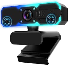 NBPOWER 1080P 60FPS Streaming Camera Webcam with Microphone and Fill RGB Light,Autofocus,Work with Laptop/Desktop Computer/Winsdows/Mac OS/PC Computer for Camera - Image 1