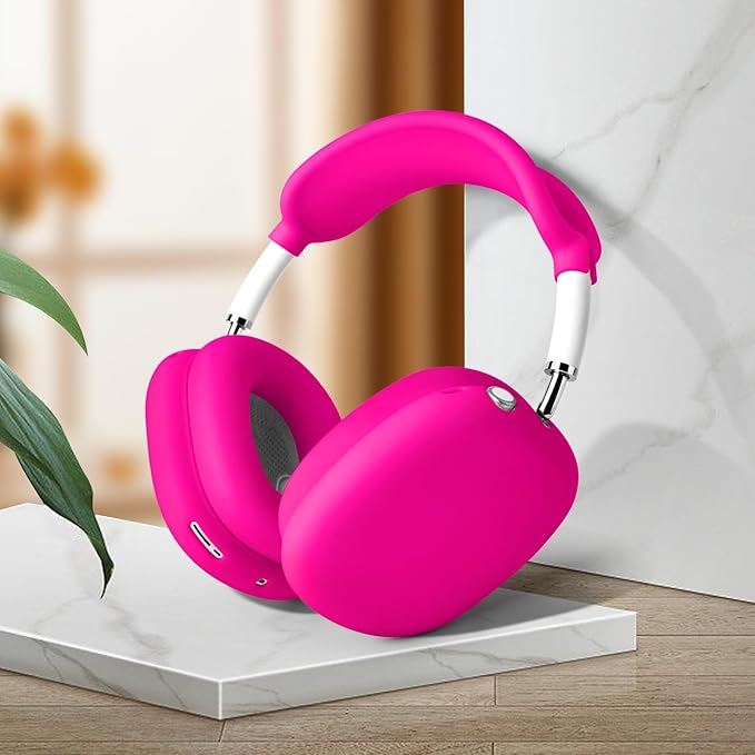 Case for Airpods Max Headphones,Ear Pad Case Cover/Ear Cups Cover/Headband Co ver for AirPods Max(USB-C/Lightning)(2024/2020),Silicone for Apple Airpod Max, Accessories Cases(Rose Pink)