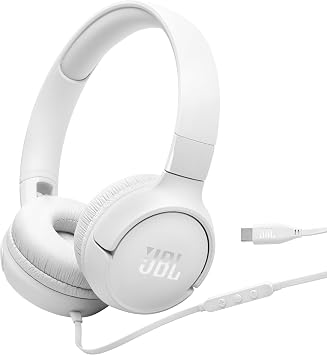 JBL Tune 520C USB-C - Wired On-Ear Headphones - White