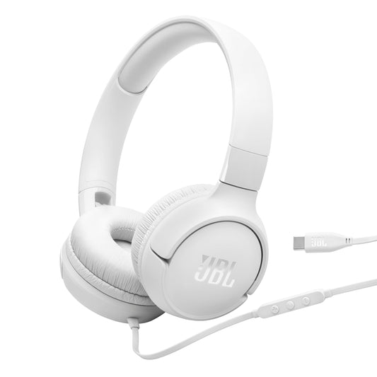 JBL Tune 520C USB-C - Wired On-Ear Headphones - White