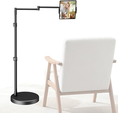 elitehood iPad Holder for Bed, Tablet Floor Stand with Weighted Base