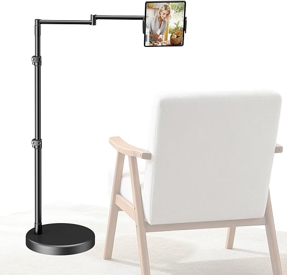 elitehood iPad Holder for Bed, Tablet Floor Stand with Weighted Base
