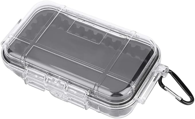 Small Waterproof Storage Case, Outdoor Survival Waterproof Dry Box Protective Case Shockproof Airtight Carry Box Container Floating Hard Shell for EDC Tools Phone Keys Watches Travel Fishing