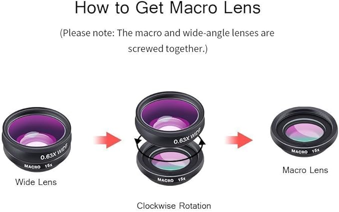 APEXEL 4 in 1 Phone Photography Kit, 18X Telephoto Lens, 198° Fisheye Lens, 15X Macro Lens, 0.63X Wide Angle Lens, Set with Flexible Phone Tripod, for iPhone Samsung Pixel