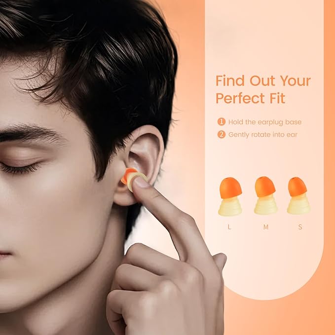 Zeroplus Ear Plugs for Sleeping Ultra-Comfortable Earplugs for Sleep,Professional Ear Plugs for Noise Reduction-26 dB, 3 Adjustable Sizes, Ideal for Sleep,Focus,Travel and Those Sensitive to Noise