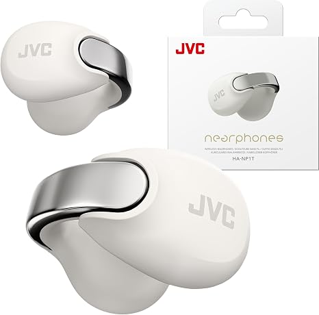 JVC Nearphones HANP1TW Open Ear True Wireless Headphones, White