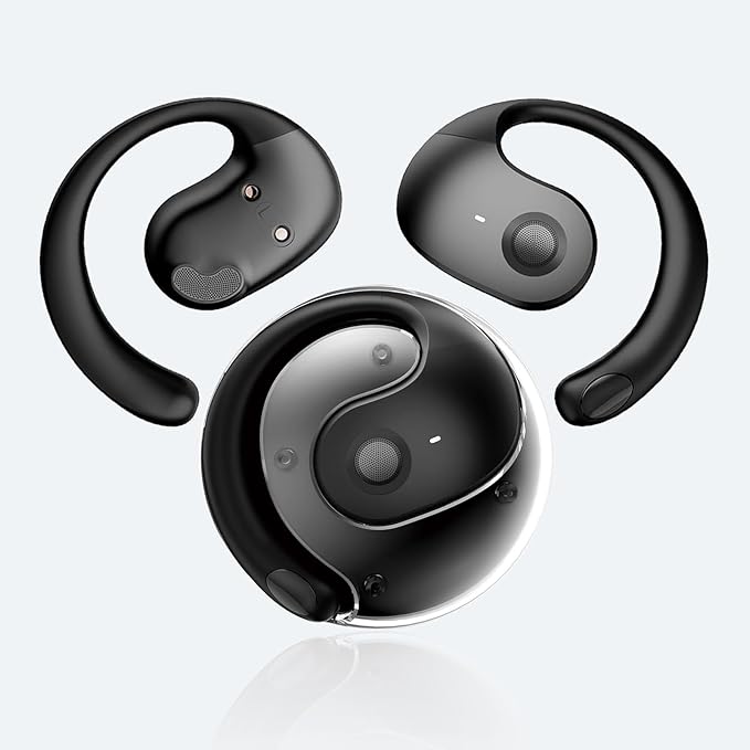Wireless Earbuds Open Ear Buds Ows Bluetooth Headphones Outside Ear Wireless Hang-ing Headset IPX5 Waterproof Headset with Mic Bone Air Conduction Earbuds for Sports/Workout/Running