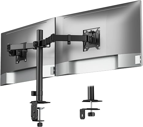 monTEK Heavy-Duty Dual Monitor Stand for 17-32", 22 lbs Each