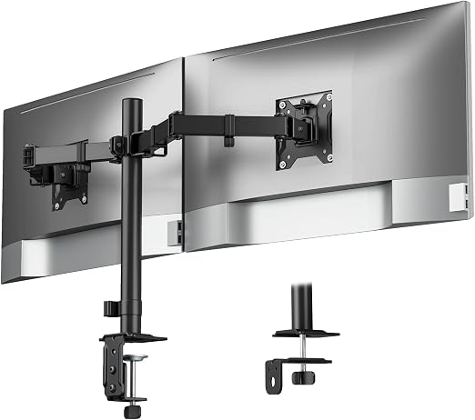 monTEK Heavy-Duty Dual Monitor Stand for 17-32", 22 lbs Each