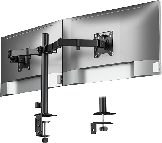 monTEK Heavy-Duty Dual Monitor Stand for 17-32", 22 lbs Each