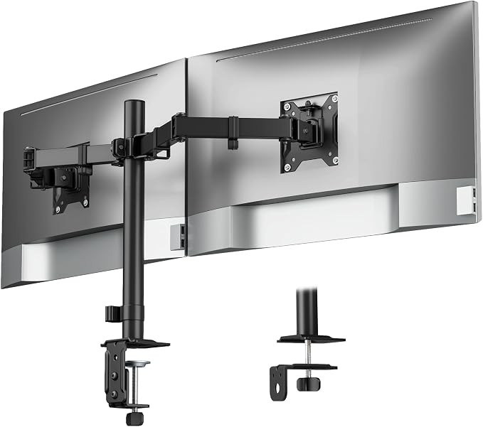 monTEK Heavy-Duty Dual Monitor Stand for 17-32", 22 lbs Each