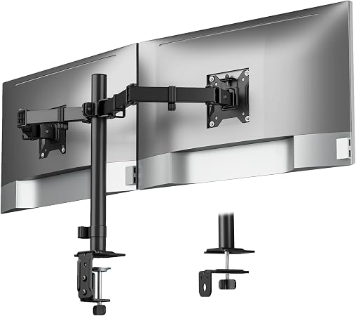 monTEK Heavy-Duty Dual Monitor Stand for 17-32", 22 lbs Each