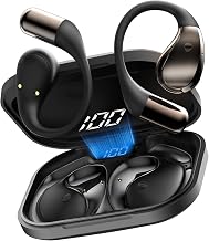 Open-Ear Headphones, Bluetooth 6.0 Wireless Earbuds Powerful Sound, 40H Open Ear Earbuds with ENC Mic, Comfortable Ear Hooks/IP7 Waterproof/Fast Charging Earphones for Workouts, Pure Black