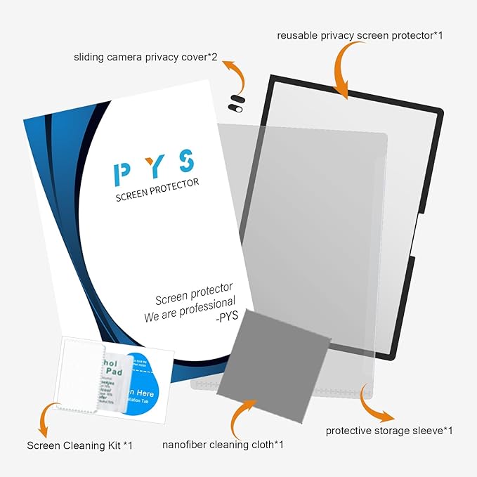 PYS Privacy Screen Protector for MacBook Air 13 Inch (2018-2021, M1) - Nano Attach, Anti-Spy, Reusable & Removable, Blue Light & UV Blocking, 2Pcs Camera Cover Slide, Case Friendly