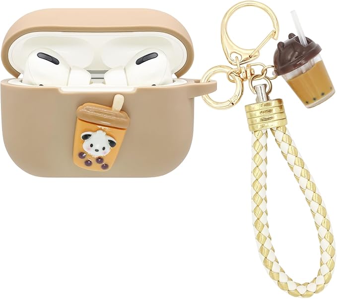 Wonhibo for Airpods Pro Case for Women Girls, Cute Kawaii Cover for Airpod Pro 2019 with Keychain (Boba Dog)