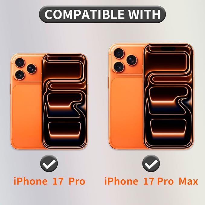 Phone Camera Lens Cover Compatible for iPhone17 Pro/17 Pro Max,Privacy & Security Protector with Strong Adhesive, Black - 2 Pack