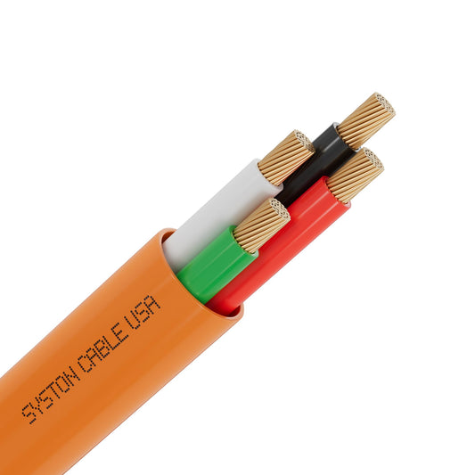 SYSTON 18/4 Building Security Control Burglar Fire Alarm Cable Wire for 0-30V Low Voltage Use, Plenum-Rated CMP/CL3P Unshielded Stranded Copper, UL/ETL Listed UV Resistant RoHS Compliant, Orange