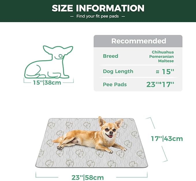 FXW Washable Pee Pads for Dogs, Puppy Pads with Super Absorbent, Specifically Designed for 24inch Cages, 17" x 23" Rectangle, Khaki, 1 Pack