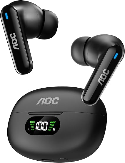AOC Wireless Earbuds, Bluetooth Earbuds with Noise Cancelling
