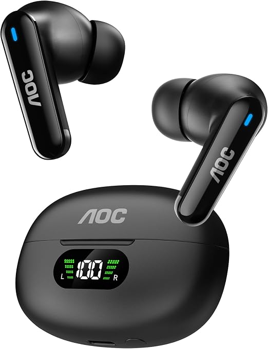 AOC Wireless Earbuds, Bluetooth Earbuds with Noise Cancelling