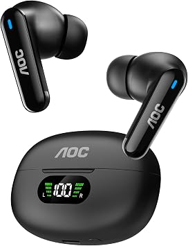 AOC Wireless Earbuds, Bluetooth Earbuds with Noise Cancelling