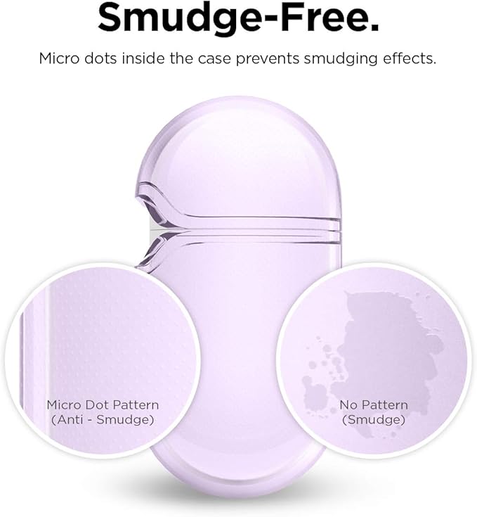 elago Compatible with AirPods Pro Case Clear - High Rating, TPU Transparent Shockproof, Protective Case Cover with Keychain, Gel Tape Included, Wireless Charging [Lavender]
