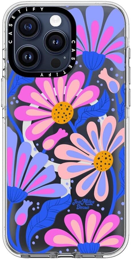 CASETiFY Clear iPhone 15 Pro Max Case [Not Yellowing / 6.6 ft. 3X Military Grade Drop Protection/Compatible with Magsafe] - Mystic Daisy - Clear