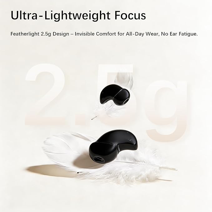 Sleep Earbuds 53dB High-Frequency Noise Reduction 8-mic Array & Dual Hybrid Filtering Technology, 80H Playtime, Snore Blocking Comfortable Earbuds, Bluetooth 5.3 Earplugs for Side Sleeper, Airplane