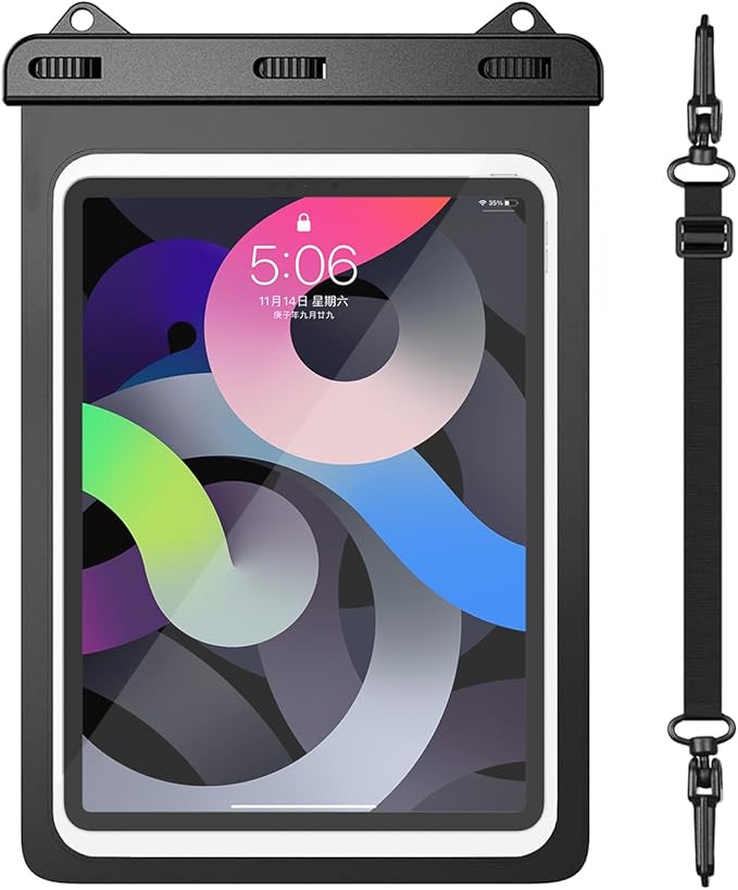 Universal iPad Waterproof Case Dry Bag Pouch for IPad Pro 11" iPad Pro 10.5" IPad 11th/10th/9th/8th iPad Air 6/5/4 10.9" New iPad 9.7 Galaxy Tab S10/S9/S8 S10/S9 FE Galaxy Tab A8/A9+/S6 Lite