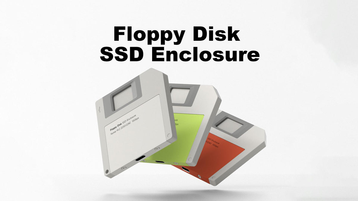 Hagibis SSD Enclosure, Floppy Disk Style USB 3.2 Gen2 10Gbps to NVMe PCI-E M.2 2230/2242 SSD Case, M.2 External Hard Drive Enclosure for MacBook Laptop iPad Android iPhone 17 Pro Max (Grey)