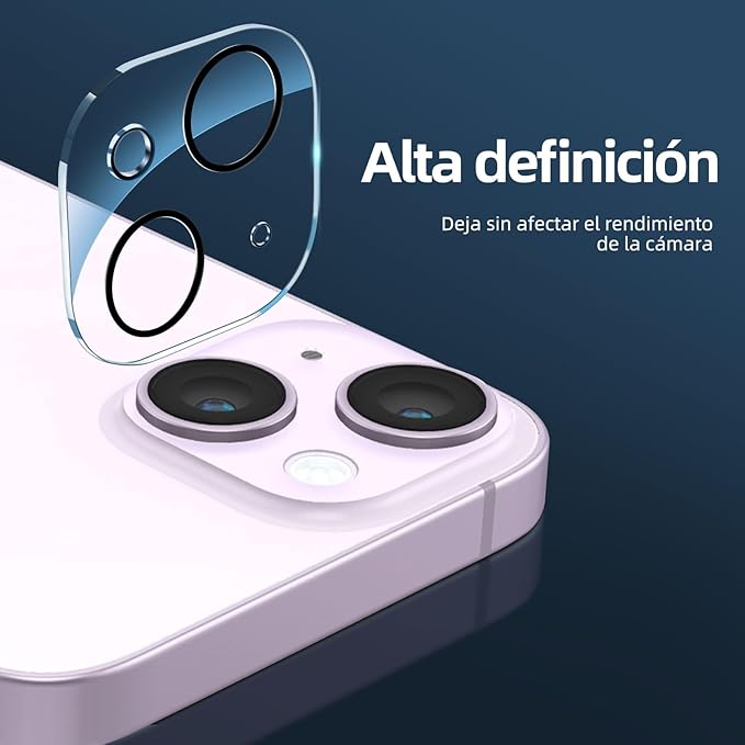 NEW'C 3x for iPhone 14 Screen Protector (6.1 inches)+ 3x Camera Lens Protector, Sensor Protection + Dust Plug - Case Friendly Tempered Glass Film, Ultra Resistant