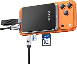ORICO Magnetic M.2 NVMe SSD Enclosure USB3.2 Gen2 10Gbps PD 100W TF/SD Card Reader MagSafe Dock for iPhone 17/16/15 Pro Max Plus 2230/2242/2260/2280 B+M Key AP80F Black - Image 1