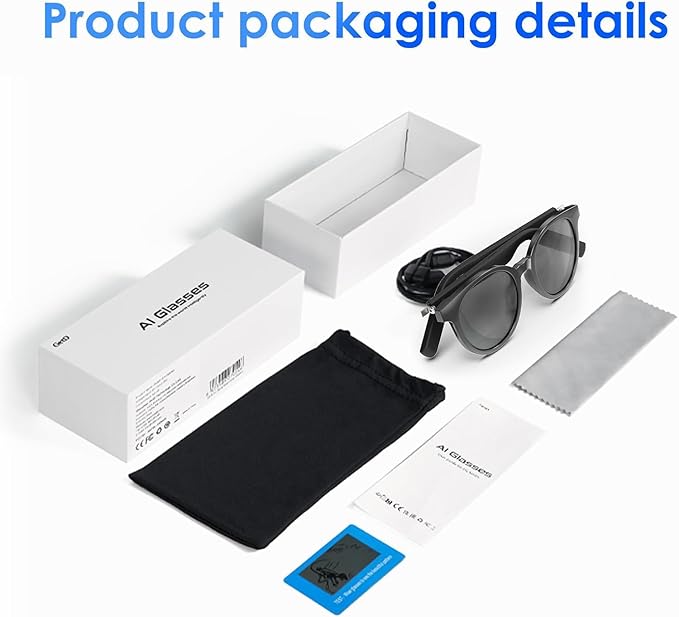 GetD AI Smart Glasses for Men and Women, Low Bridge Fit, 74-Language Real-Time Translator Powered by ChatGPT - Bluetooth 5.4 with 11H Playtime, Polarized Sunglasses for Travel, Driving, Daily Use